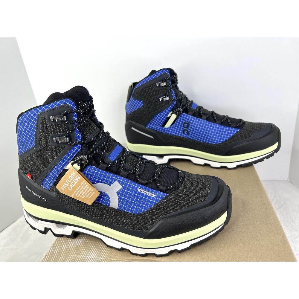 On CloudAlpine Waterproof Womens Size 11 Hiking Boots Shoes Sneaker Black Cobalt - Picture 2 of 10